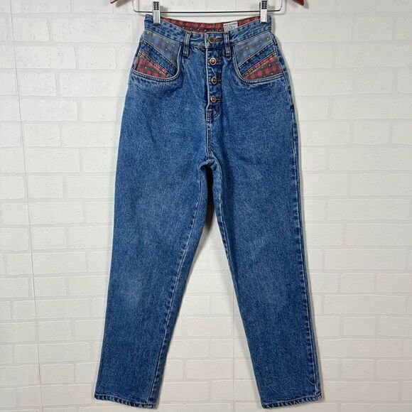 Vintage Rio Jeans Womens Size 5 or waist 23-24” High Rise Mom Jeans Button Fly - Picture 1 of 16